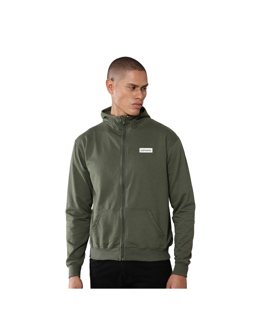 Greys & Blues Unisex Rocky Hoodie with Zip - Olive Green